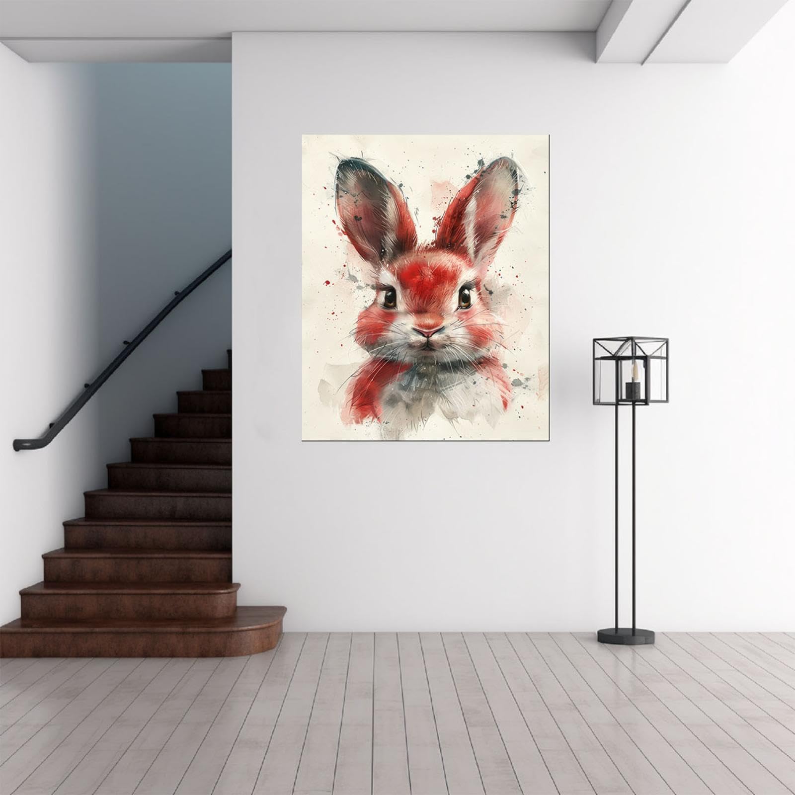 Amazon.co.jp: JOSUE うさぎ 絵画 キャンバス 抽象的な動物